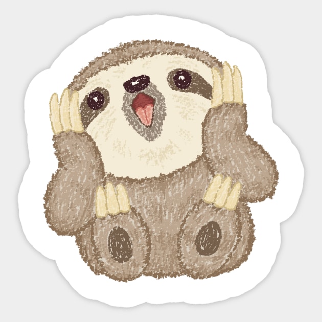 Surprised Sloth Sticker by sanogawa